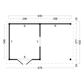  Tuindeco | Overkapping Oslo XL | Type 4 | Zwarte Wanden 211153-10